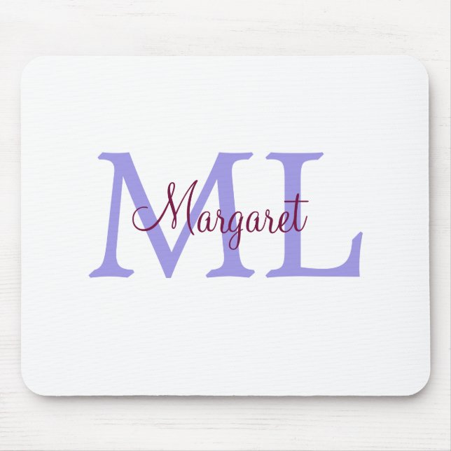 simple minimal add name monogram pink red   throw  mouse pad (Front)