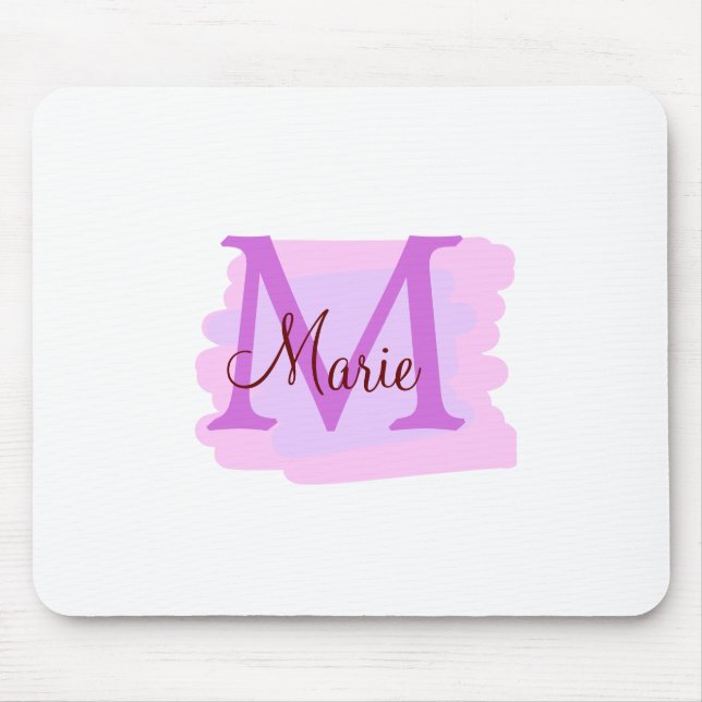 simple minimal add name monogram pink red   throw  mouse pad (Front)