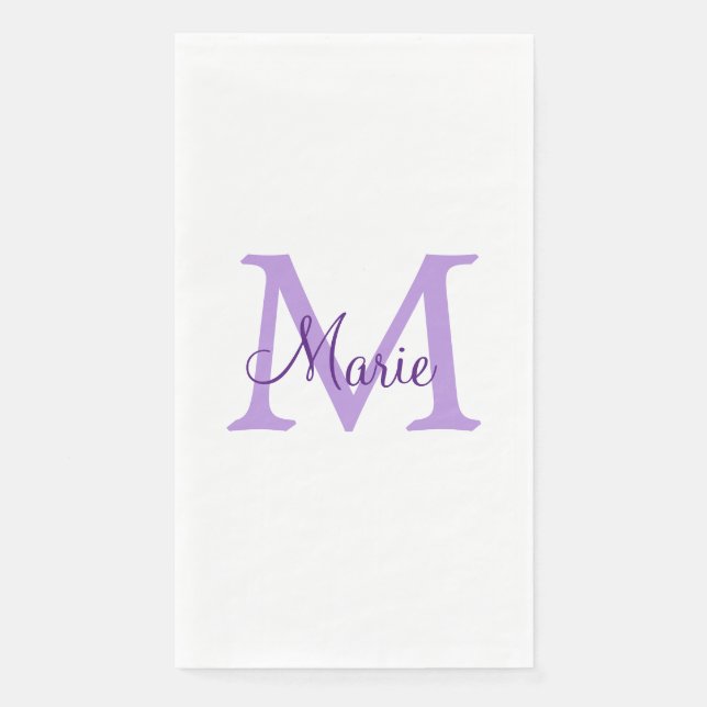 simple minimal add name monogram pink red   throw  napkin (Front)