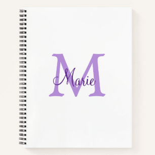 simple minimal add name monogram pink red throw notebook