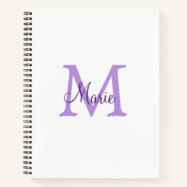 simple minimal add name monogram pink red   throw  notebook (Front)