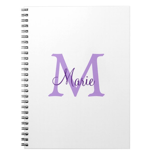simple minimal add name monogram pink red   throw  notebook (Front)