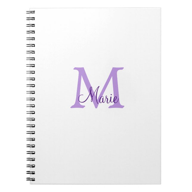 simple minimal add name monogram pink red   throw  notebook (Front)