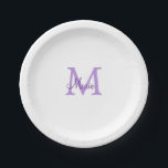 simple minimal add name monogram pink red   throw  paper plate<br><div class="desc">beautiful design</div>