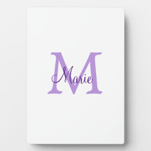 simple minimal add name monogram pink red throw plaque