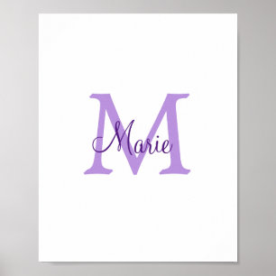simple minimal add name monogram pink red throw poster