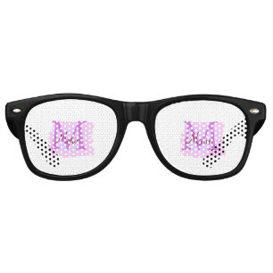 simple minimal add name monogram pink red throw retro sunglasses