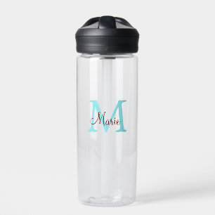 simple minimal add name monogram pink red throw water bottle