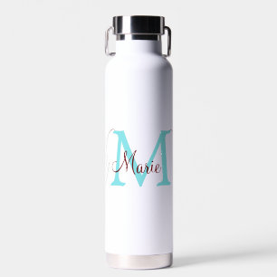 simple minimal add name monogram pink red throw water bottle