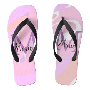 simple minimal add name monogram pink red watercol jandals
