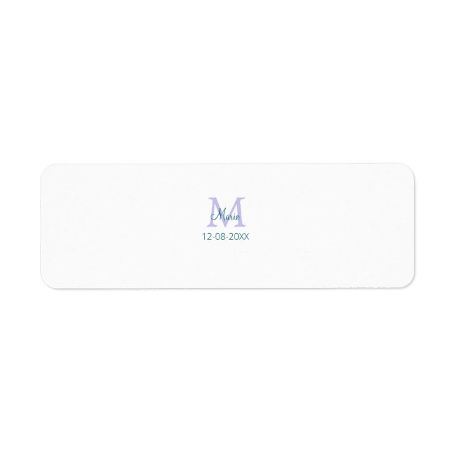simple minimal add name monogram purple green date (Front)