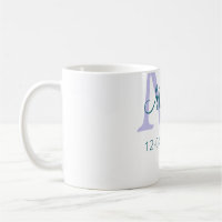 simple minimal add name monogram purple green date