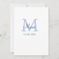 simple minimal add name monogram purple green date