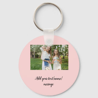 simple minimal add our photo collage name text   key ring