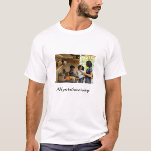 simple minimal add photo collage name family mom T-Shirt