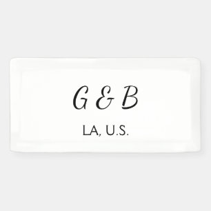 SIMPLE MINIMAL add your couple name city name text Banner