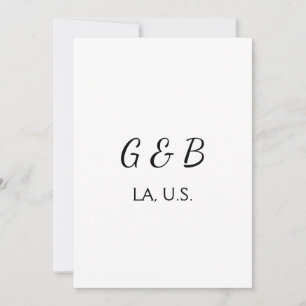 SIMPLE MINIMAL add your couple name city name text Invitation