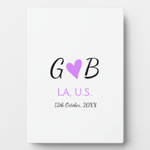 SIMPLE MINIMAL add your couple name city name text Plaque