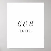 SIMPLE MINIMAL add your couple name city name text