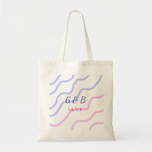 SIMPLE MINIMAL add your couple name city name text Tote Bag