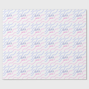 SIMPLE MINIMAL add your couple name city name text Wrapping Paper