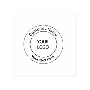simple minimal add your logo business custom rubber stamp