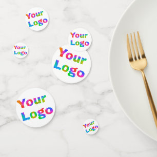 simple minimal add your logo business name text confetti