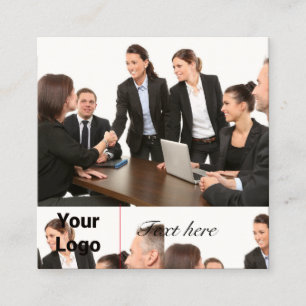 SIMPLE MINIMAL ADD YOUR LOGO CUSTOM TEXT HERE BUSI SQUARE BUSINESS CARD