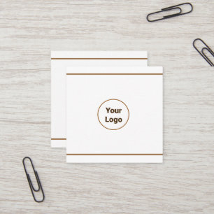 SIMPLE MINIMAL ADD YOUR LOGO CUSTOM TEXT HERE BUSI SQUARE BUSINESS CARD