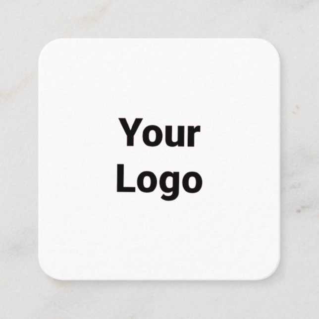 SIMPLE MINIMAL ADD YOUR LOGO CUSTOM TEXT HERE BUSI SQUARE BUSINESS CARD (Front)