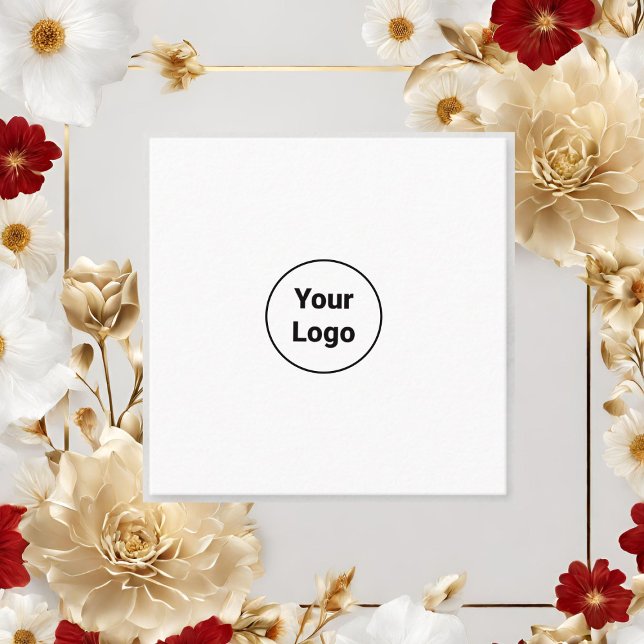 SIMPLE MINIMAL ADD YOUR LOGO CUSTOM TEXT HERE BUSI SQUARE BUSINESS CARD (Creator Uploaded)