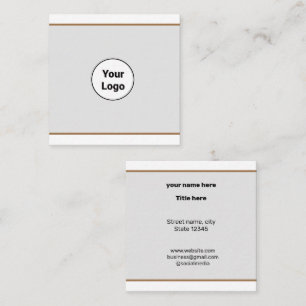 SIMPLE MINIMAL ADD YOUR LOGO CUSTOM TEXT HERE BUSI SQUARE BUSINESS CARD