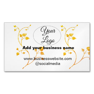simple minimal add your logo/design gold yellow t magnetic business card