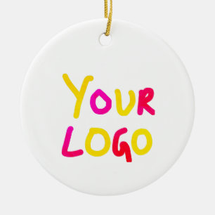 simple minimal add your logo/design here business ceramic tree decoration