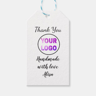 simple minimal add your logo/design here business gift tags