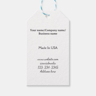 simple minimal add your logo/design here business gift tags