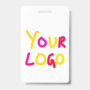 simple minimal add your logo/design here business ID badge