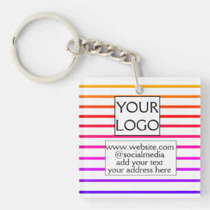 simple minimal add your logo/design here business  key ring