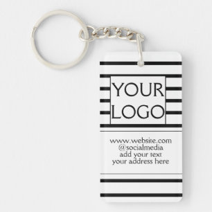 simple minimal add your logo/design here business key ring