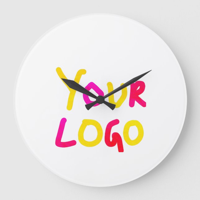 simple minimal add your logo/design here business  large clock (Front)