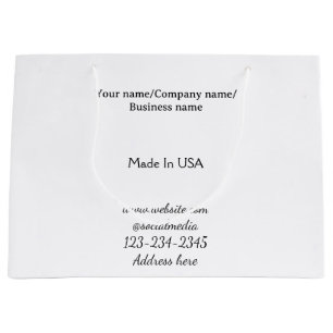 simple minimal add your logo/design here business large gift bag