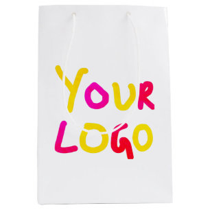 simple minimal add your logo/design here business medium gift bag