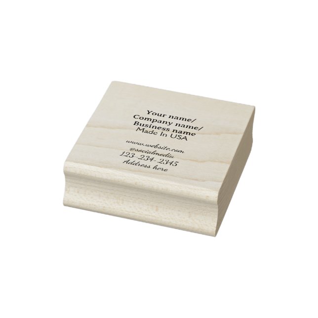 simple minimal add your logo/design here business  rubber stamp (Stamp)