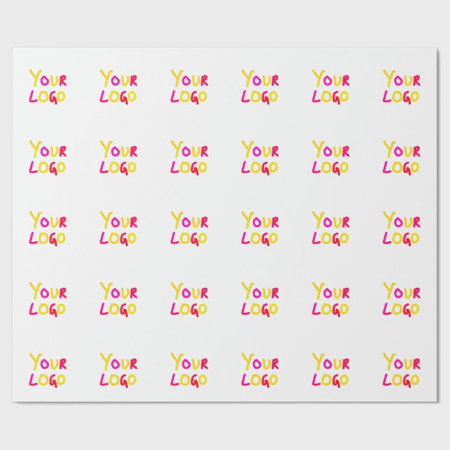 simple minimal add your logo/design here business  wrapping paper (Flat)
