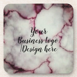 simple minimal add your logo/design here marble s coaster