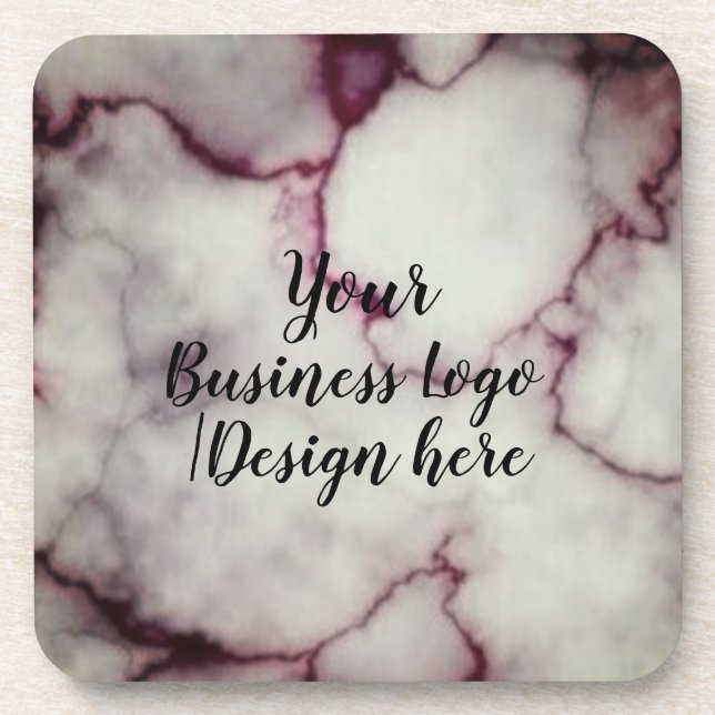 simple minimal add your logo/design here marble  s coaster (Front)