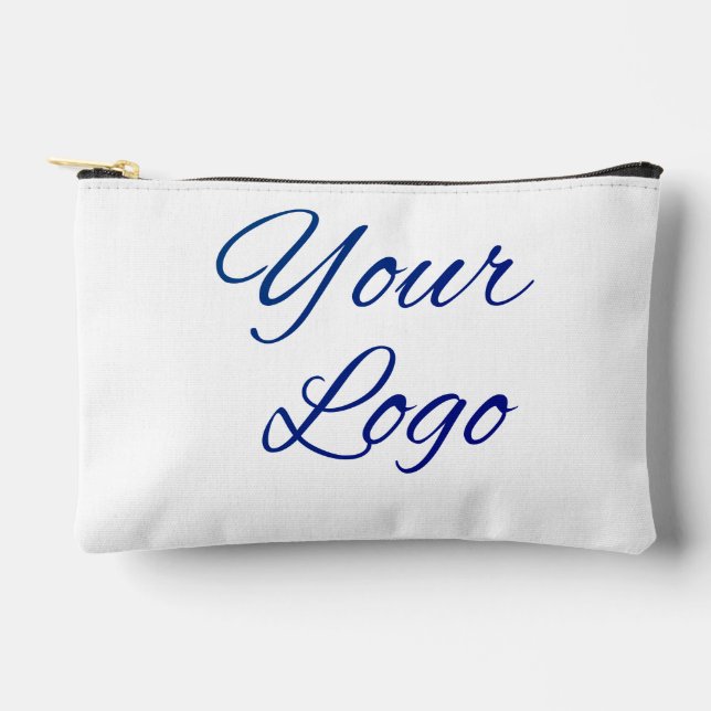 simple minimal add your logo/design here text      accessory pouch (Front)
