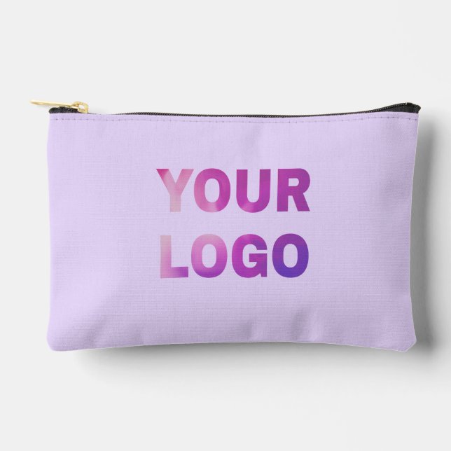 simple minimal add your logo/design here text      accessory pouch (Front)
