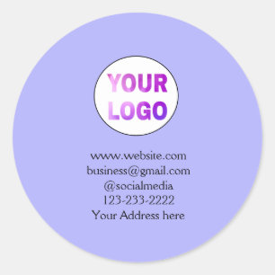 simple minimal add your logo/design here text clas classic round sticker
