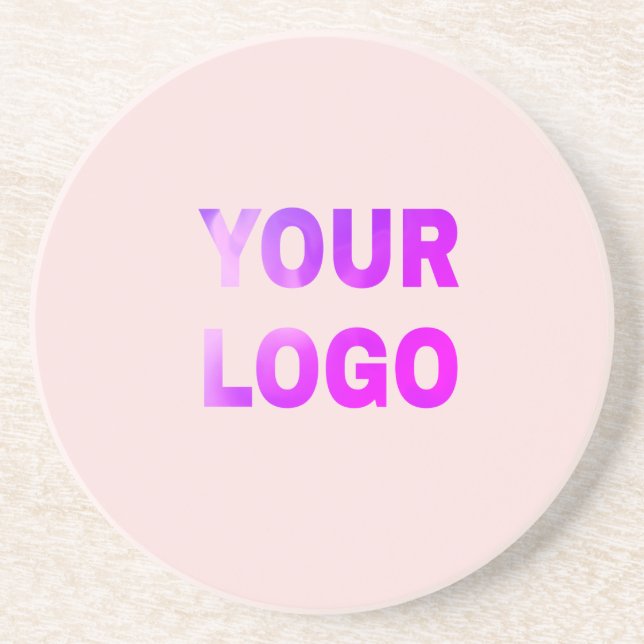 simple minimal add your logo/design here text      coaster (Front)